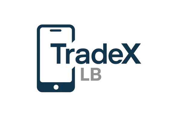 mobile phone logo with name TradeX LB without background in a professional way
